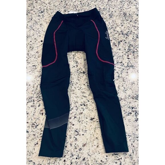 Santic Women's Cycling Pants with Padded Bike 3/4 Capri with Pockets - Picture 2 of 5